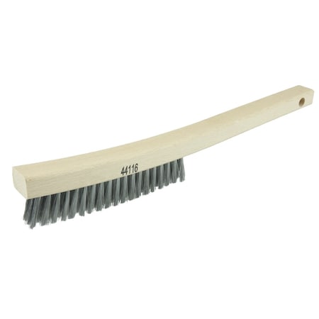 Plater's Brush, Steel Fill, 3 X 19 Rows, Curved Handle